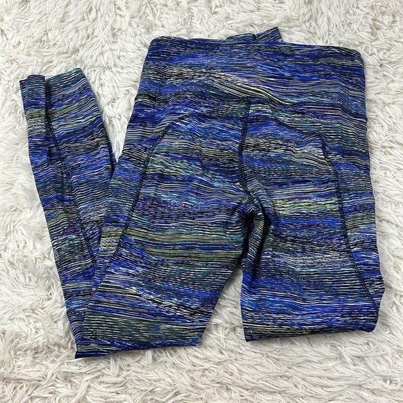 Lululemon Fast and Free Tight 25" *Non-Reflective Nulux Interconnect Blue Multi - Picture 4 of 5